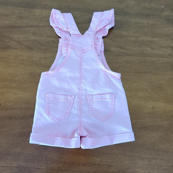 Baby pink ruffle overall shorts 12M NNT - Picture 4 of 4
